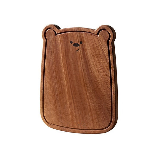 Cute Bear-Shaped Wood Cutting Board for Fruit & Baby Food